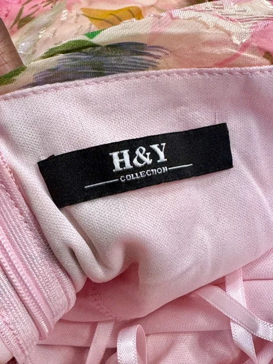 LONG SLEEVE PINK FLORAL MAXI DRESS WITH RUFFLES AND CUTOUT - Picture 16 of 17